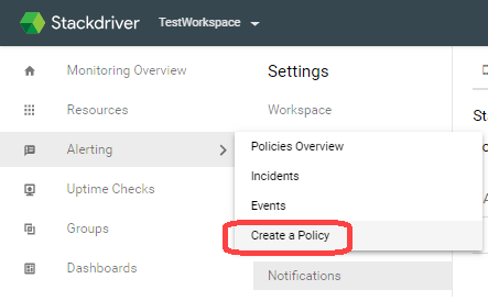 Create an alerting policy.